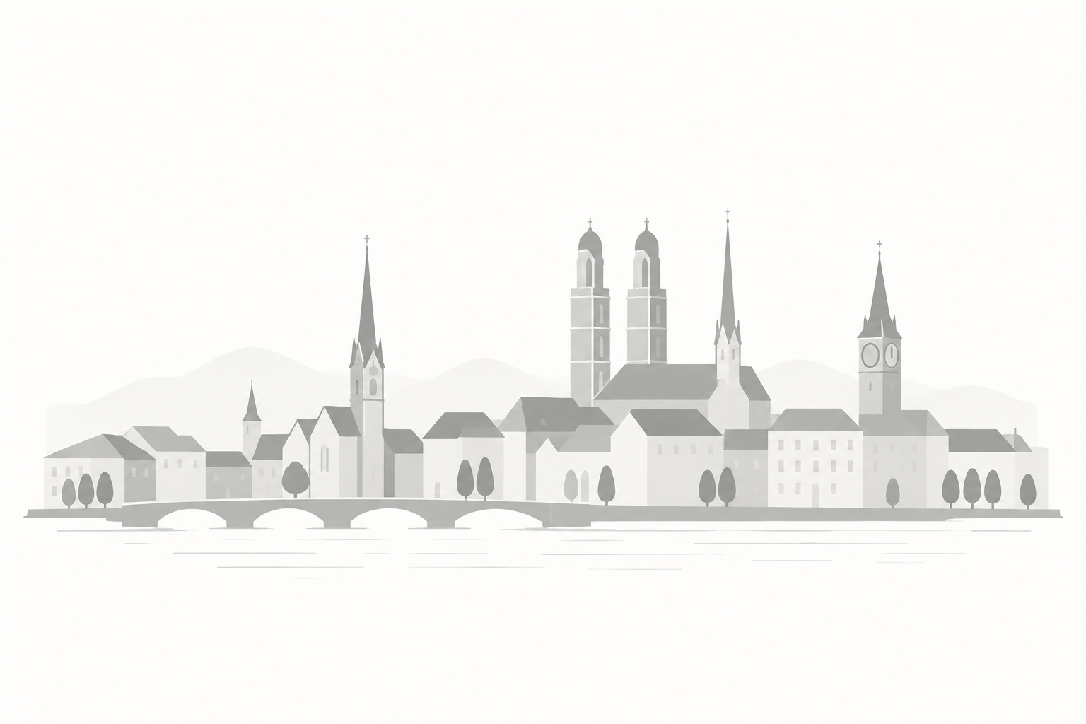 Zurich skyline illustration